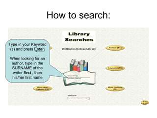 How to search: Type in your Keyword (s) and press Enter  When looking for an author, type in the SURNAME of the writer  first  , then his/her first name 