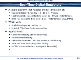 Opal R/t Models OPAL-RT Model-In-the-Loop real-time simulation | PPT