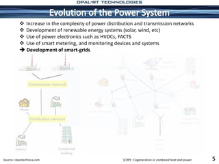 5(CHP) : Cogeneration or combined heat and power
 Increase in the complexity of power distribution and transmission networks
 Development of renewable energy systems (solar, wind, etc)
 Use of power electronics such as HVDCs, FACTS
 Use of smart metering, and monitoring devices and systems
 Development of smart-grids
Source: cleantechnica.com
 