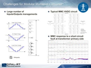 Typical MMC HVDC circuit
MMC response to a short circuit
fault at transformer primary side
8
Challenges for Modular Multilevel Converter
Large number of
Inputs/Outputs managements
Wikipedia
 