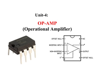 OP-AMP
(Operational Amplifier)
Unit-4:
 