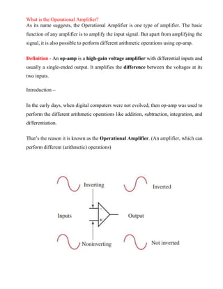 Introduction to Operational Amplifier (Op-Amp) | PDF