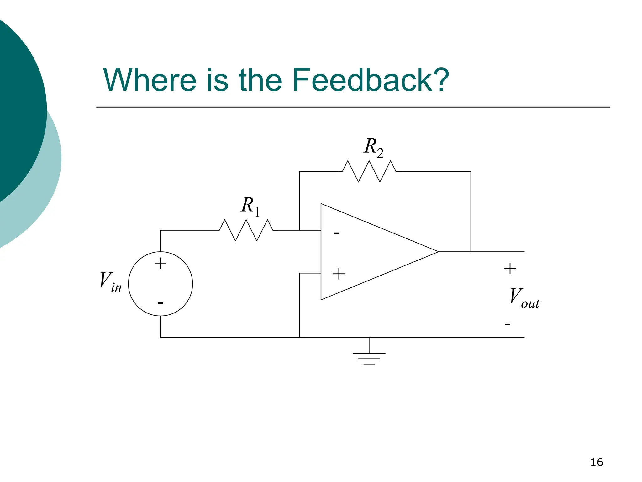 16
Where is the Feedback?
-
+
Vin
+
-
+
-
Vout
R1
R2
 