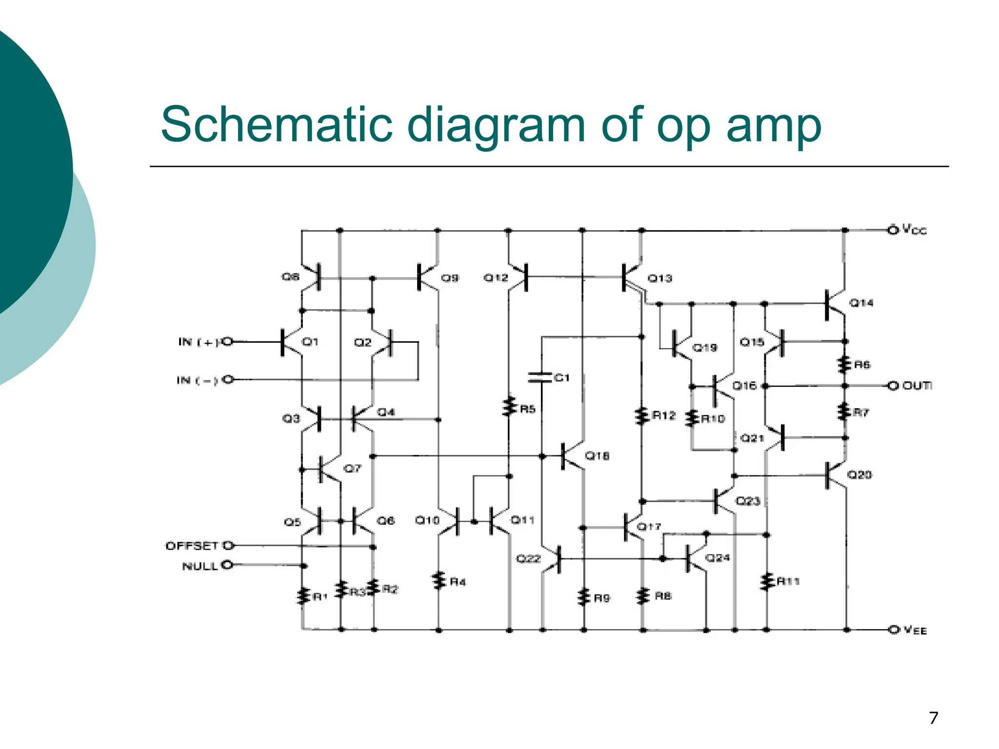 7
Schematic diagram of op amp
 