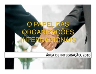 O papel das organizações