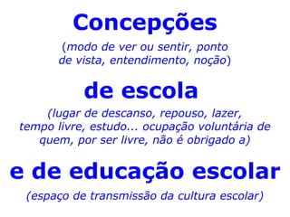 O papel do professor nas diferentes concepções de escola e educação ...