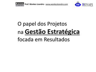 O papel dos Projetos na Gestão Estratégica focada em Resultados 
Prof. Wankes Leandro - www.wankesleandro.com  