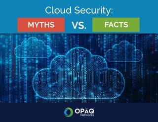 Cloud Security: Myths Vs.
Facts
Cloud Security:
VS.MYTHS FACTS
 