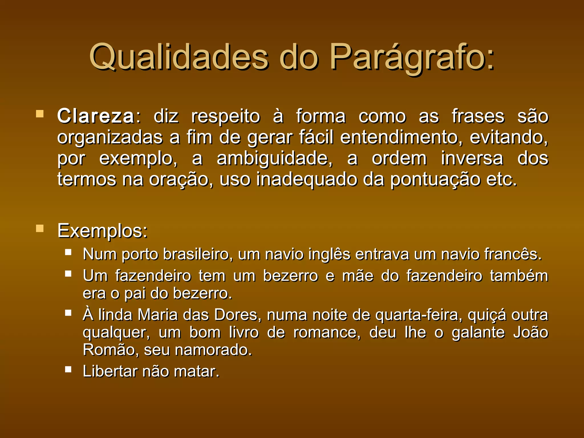O parágrafo na composição do texto | PPT