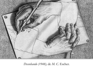 Desenhando (1948), de M. C. Escher.
 