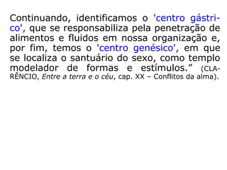 Nessa obra Entre a terra e o céu, temos mais
informações:
“[…] Analisando a fisiologia do perispírito,
classifiquemos os seus centros de força,
aproveitando a lembrança das regiões mais
importantes do corpo terrestre. Temos, as-
sim, por expressão máxima do veículo que
nos serve presentemente, o 'centro coroná-
rio' que, na Terra, é considerado pela
filosofia hindu como sendo o lótus de mil
pétalas, por ser o mais significativo em razão
do seu alto potencial de radiações, de vez
que nele assenta a ligação com a mente,
fulgurante sede da consciência. […].
==>
 
