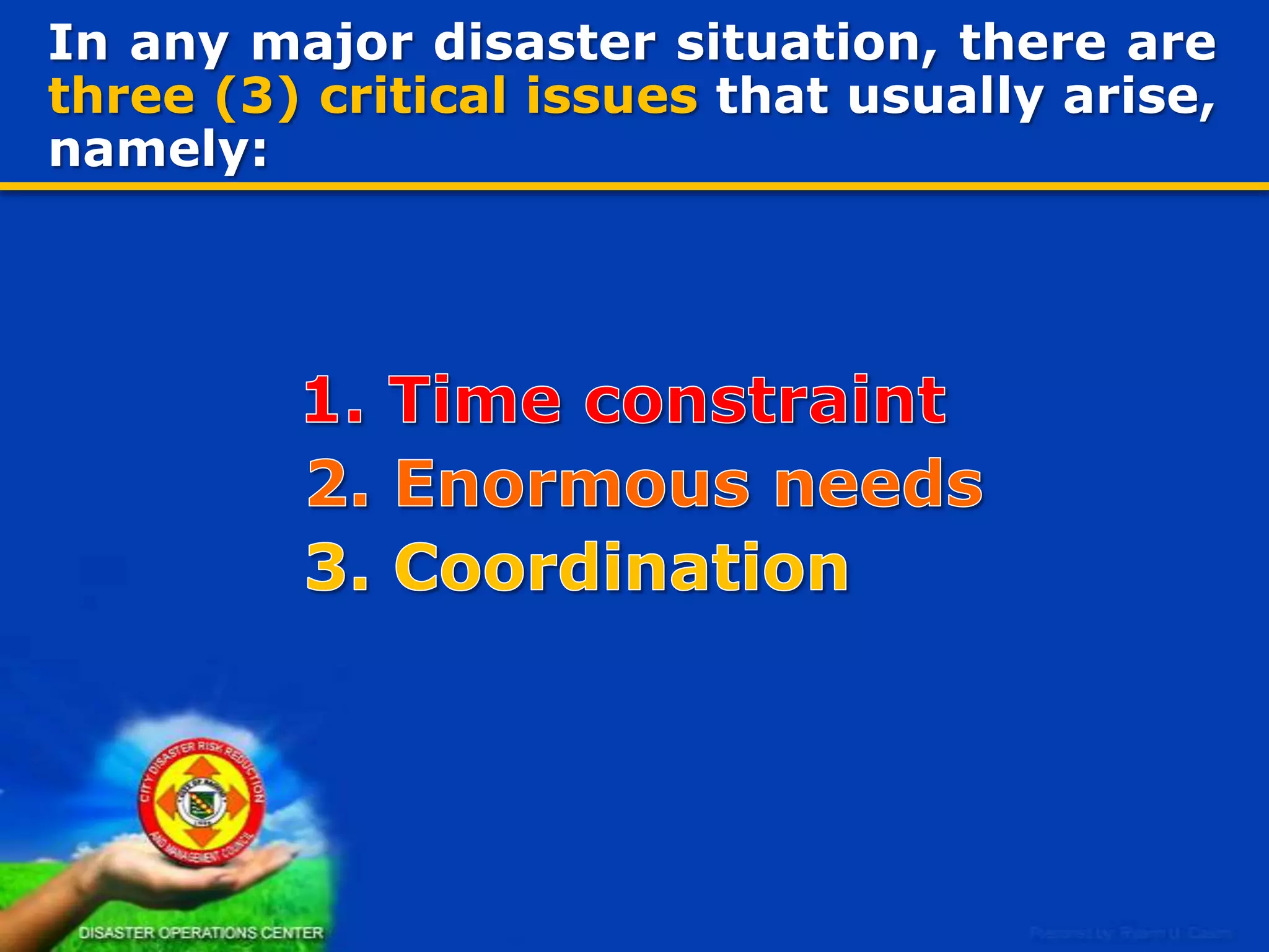OPERATIONS CENTER CALL TO ACTION

28

 