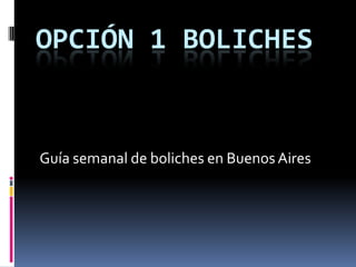 Opción 1 Boliches Guía semanal de boliches en Buenos Aires 