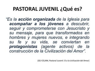 Opciones pedagógicas de la Pastoral Juvenil | PPTX