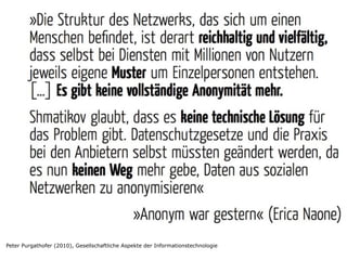 Peter Purgathofer (2010), Gesellschaftliche Aspekte der Informationstechnologie
 