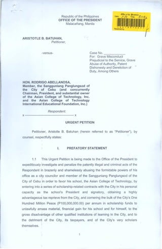 Complaint v. abellanosa at Office of President