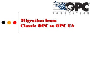 Migration fromMigration from
Classic OPC to OPC UAClassic OPC to OPC UA
 