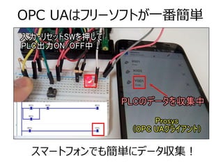 OPC UAはフリーソフトが一番簡単
スマートフォンでも簡単にデータ収集！
 