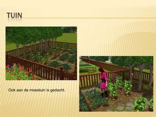 TUIN




Ook aan de moestuin is gedacht.
 
