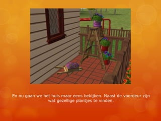 En nu gaan we het huis maar eens bekijken. Naast de voordeur zijn wat gezellige plantjes te vinden.