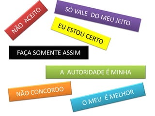 FAÇA SOMENTE ASSIM
A AUTORIDADE É MINHA
 