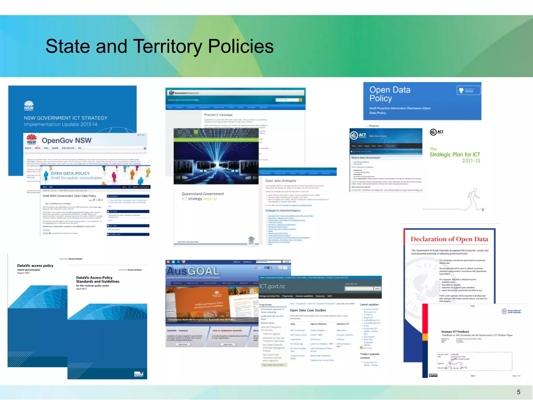 State and Territory Policies

5

 