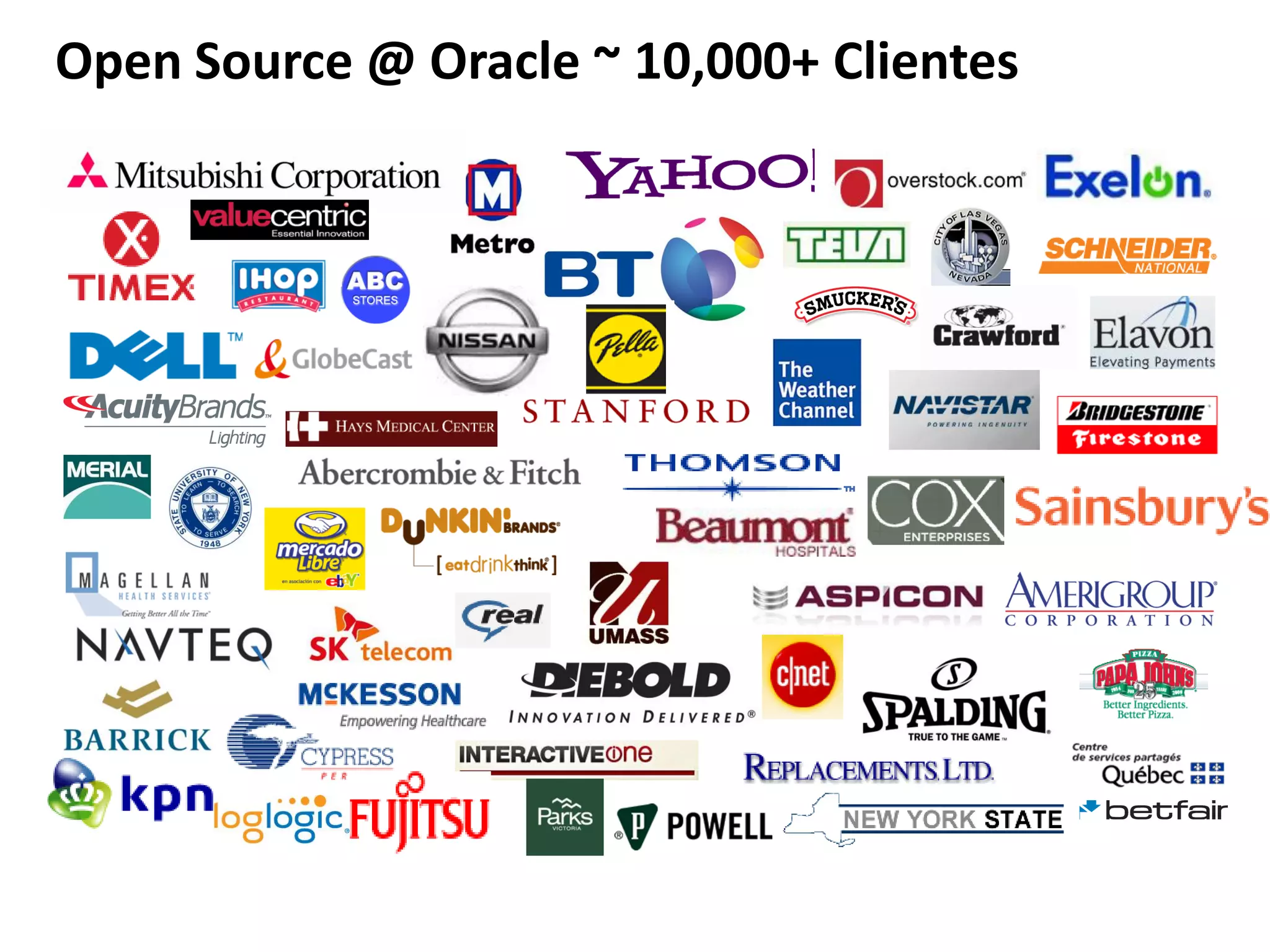 Open Source @ Oracle ~ 10,000+ Clientes
 