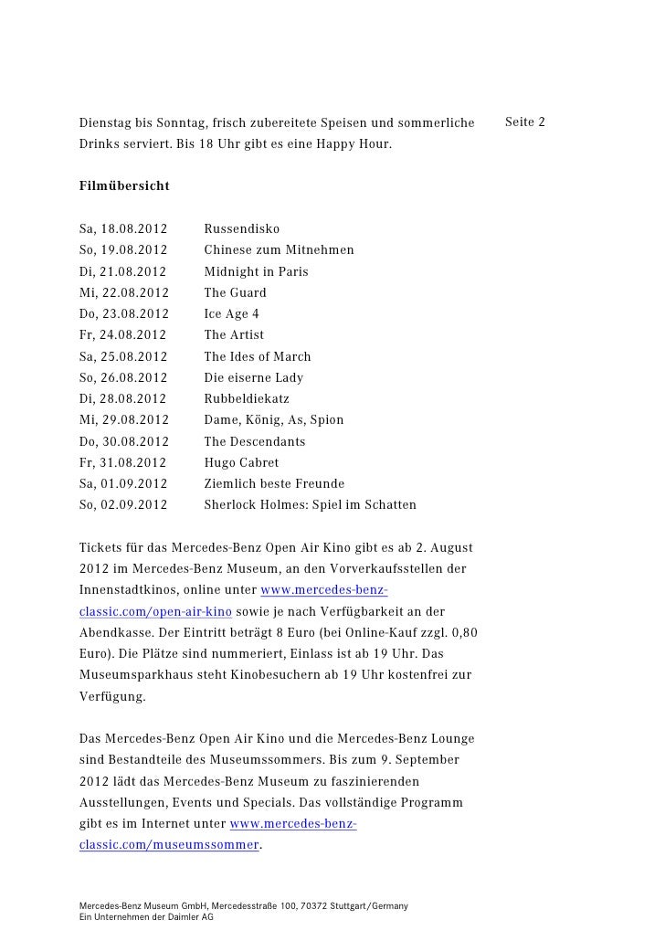Open Air Kino Am Mercedes Benz Museum Pdf