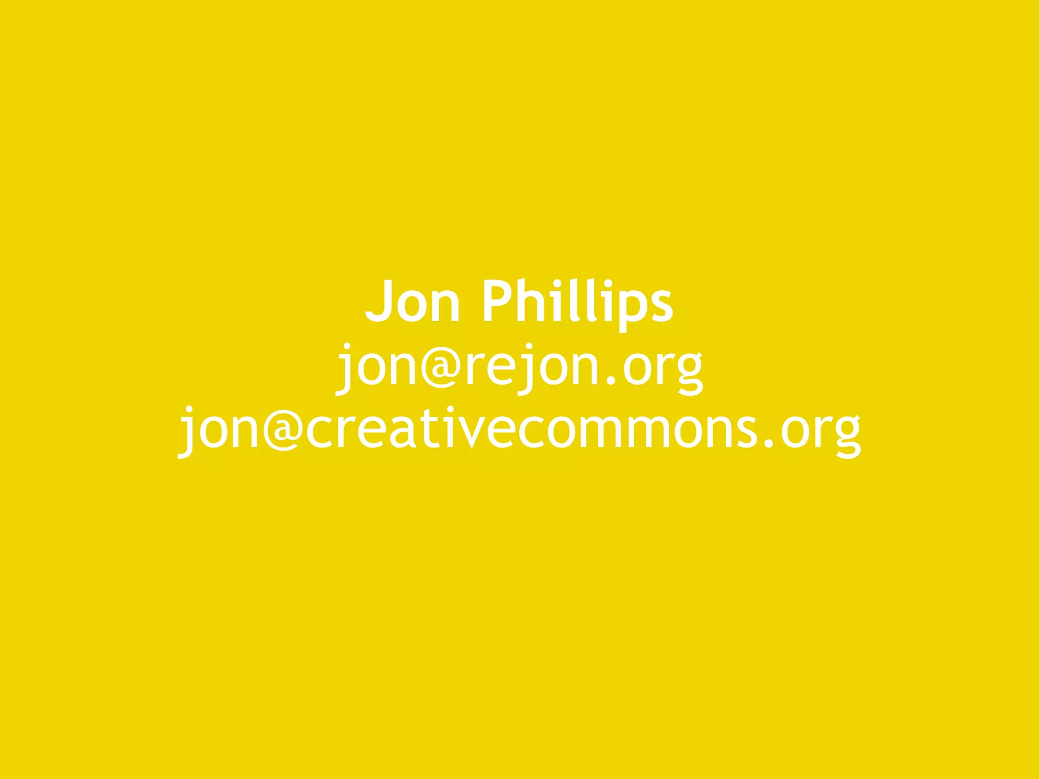 Jon Phillips [email_address] [email_address] 