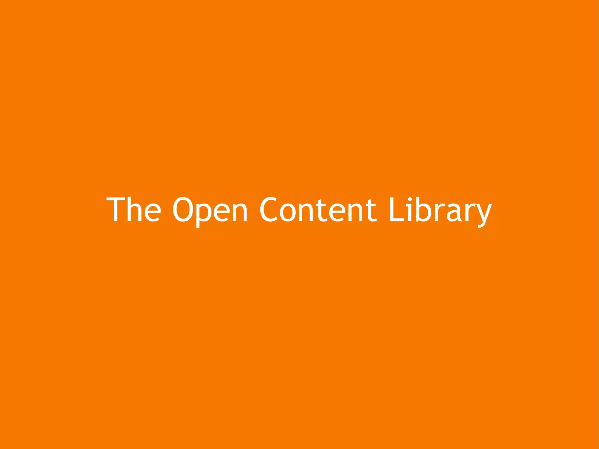 The Open Content Library 