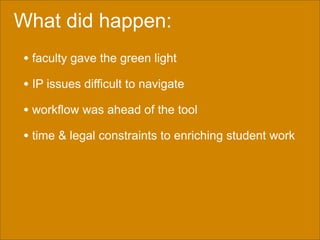 dScribing: Initial Reflections on Student-Centric OCW Publishing