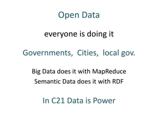 Open Data Islands and Communities