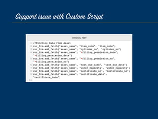 Support issue with Custom Script
 