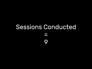 Sessions Conducted
=
9
 