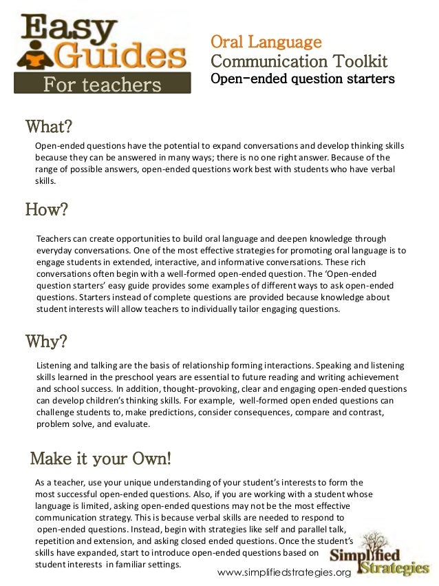 Open ended questions