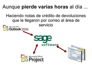 Haciendo notas de crédito de devoluciones que le llegaron por correo al área de servicio Aunque  pierde varias horas  al día ... 