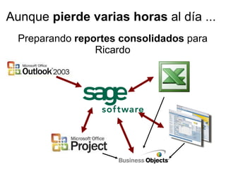 Preparando  reportes consolidados  para Ricardo Aunque  pierde varias horas  al día ... 