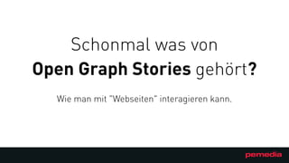 Schonmal was von
Open Graph Stories gehört?
Wie man mit "Webseiten" interagieren kann.
 