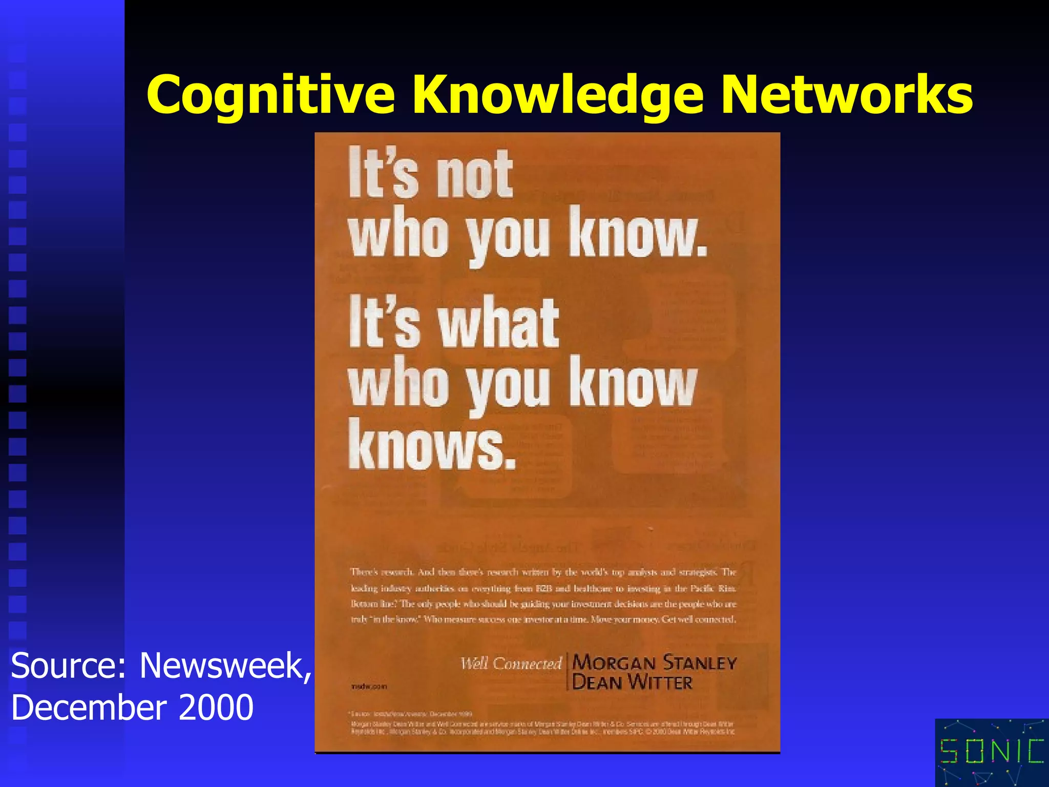 Source: Newsweek,  December 2000 Cognitive Knowledge Networks 