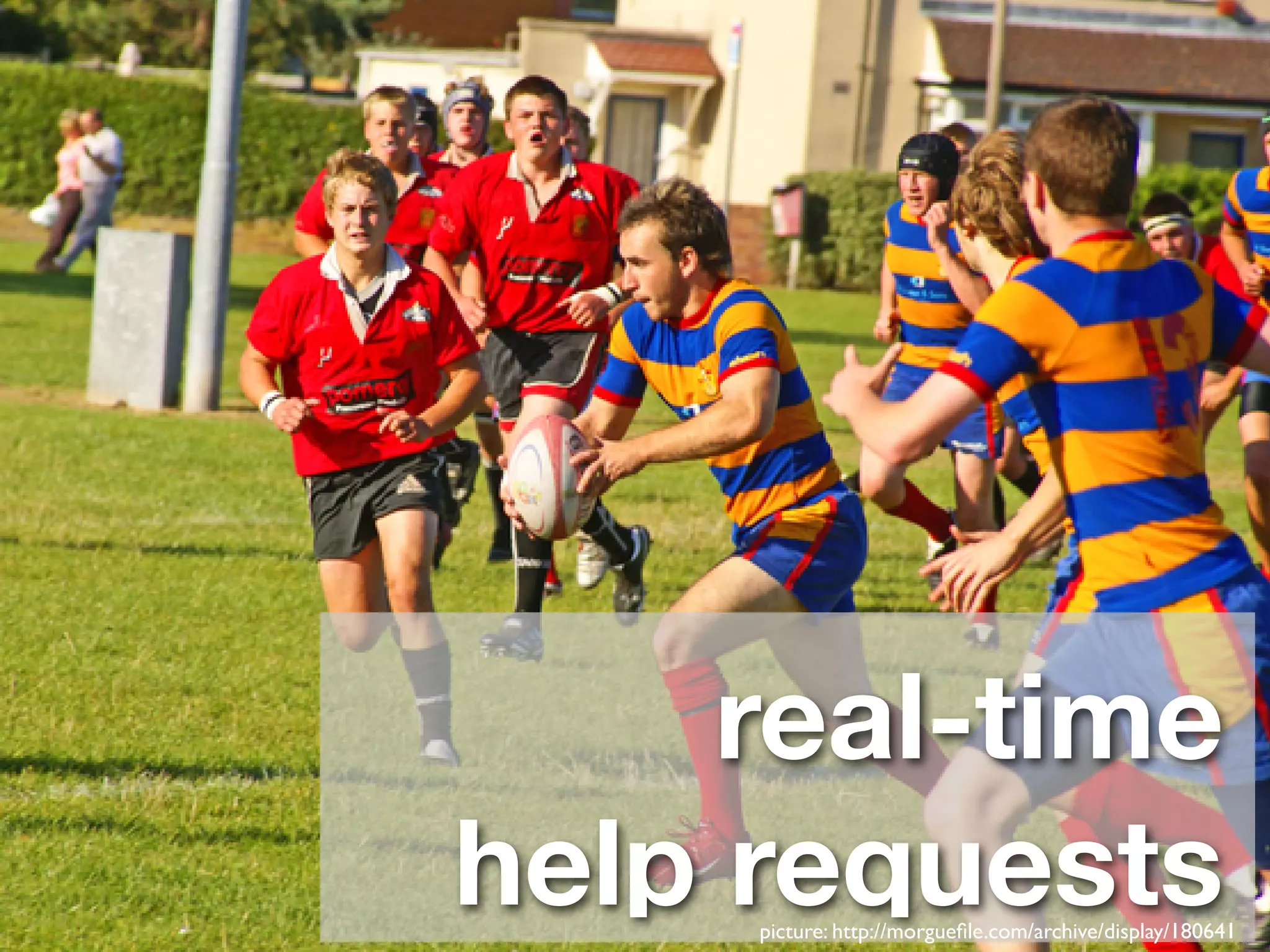 real-time
help requests
     picture: http://morgueﬁle.com/archive/display/180641
 