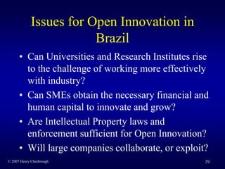 Open Innovation Seminar 2008 - Brazil - Henry Chesbrough