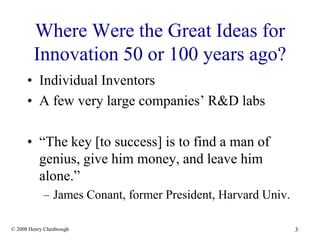 Open Innovation Seminar 2008 - Brazil - Henry Chesbrough