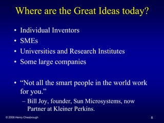 Open Innovation Seminar 2008 - Brazil - Henry Chesbrough