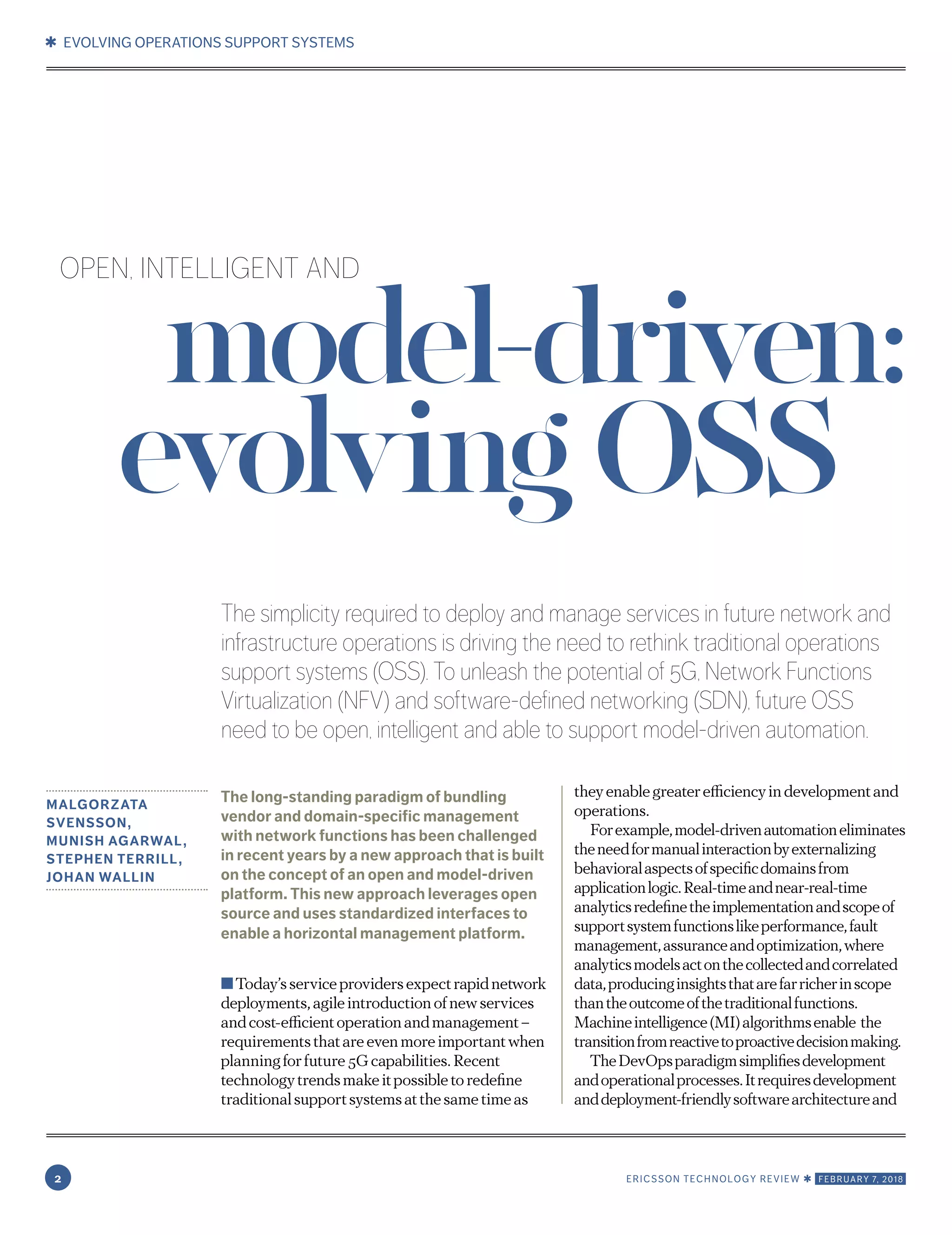 Ericsson Technology Review: Open, intelligent and model-driven ...