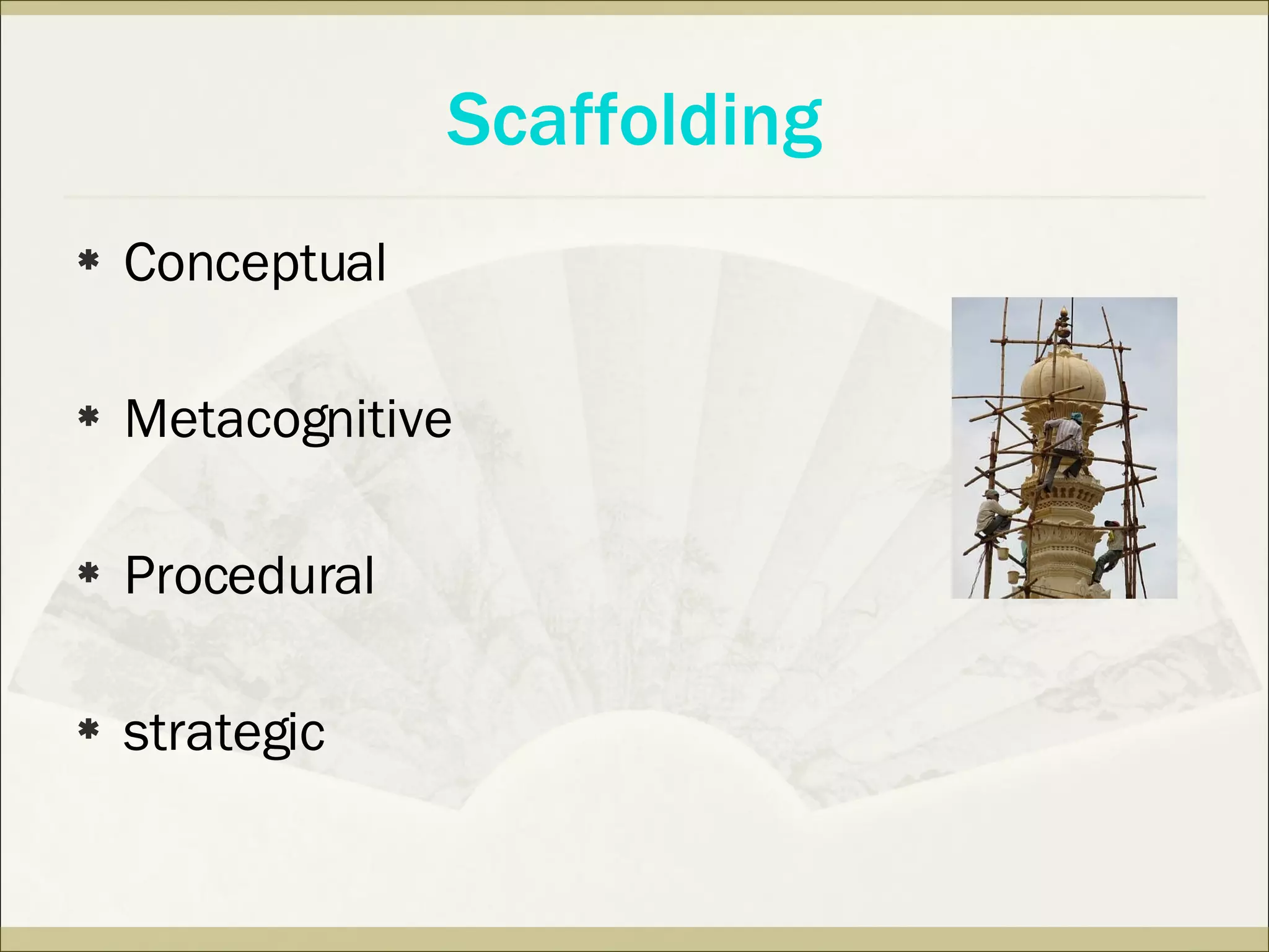 Scaffolding Conceptual Metacognitive Procedural strategic 