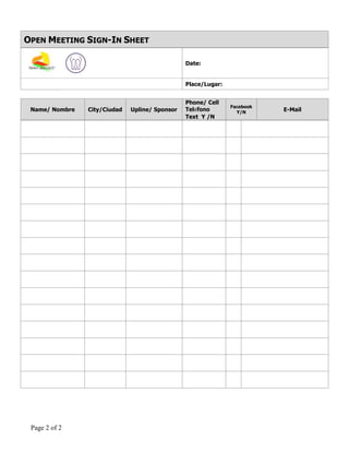 Forma de Registracion / Registration Form