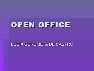 OPEN OFFICE LUCÍA GURUMETA DE CASTRO 