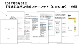 2017年3月31日
「標準的なバス情報フォーマット（GTFS-JP）」公開
 