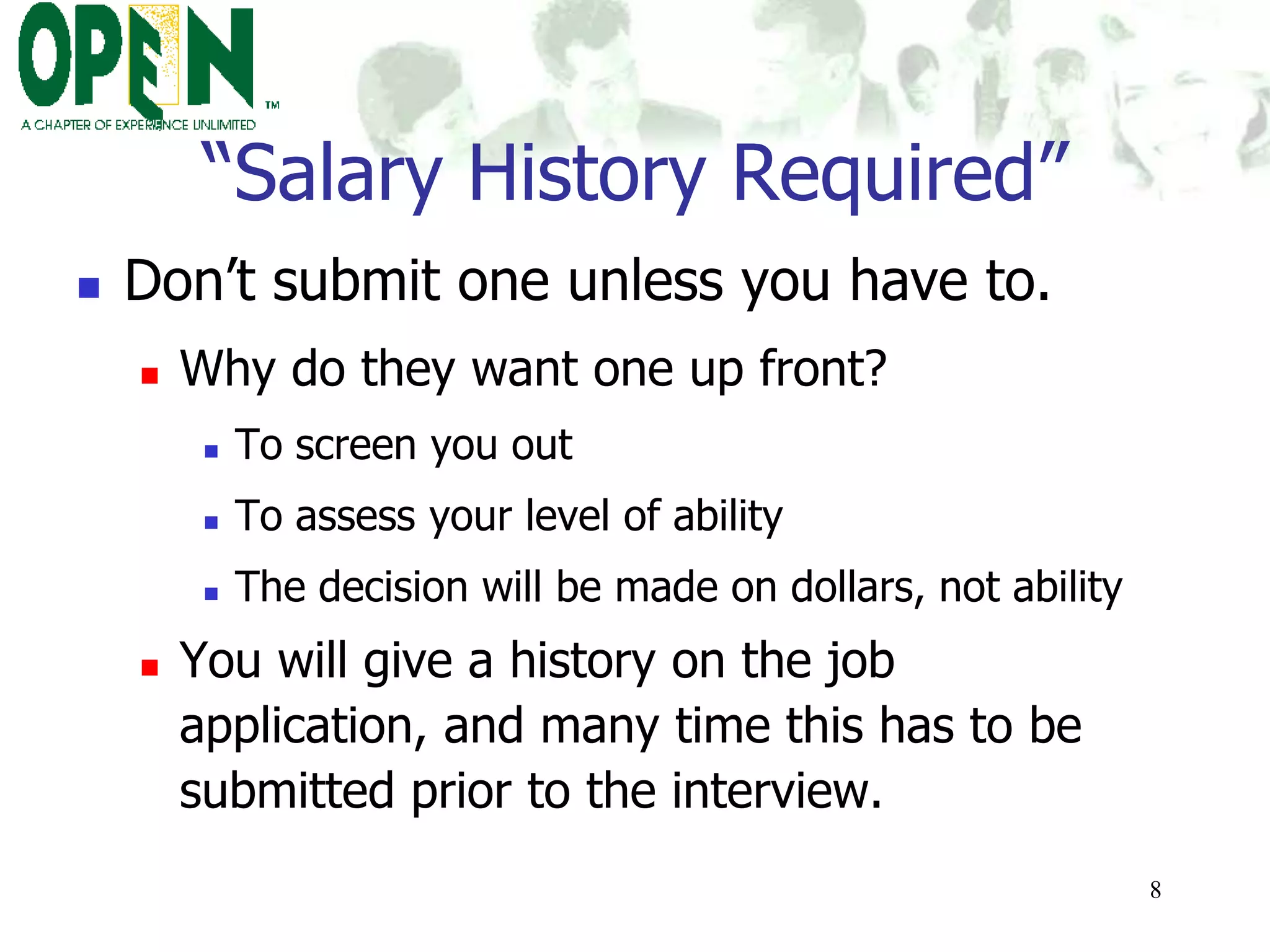 OPEN - Salary History Presentation - Bill Harris - 6-26-13 | PPTX