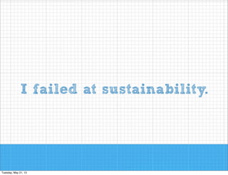 I failed at sustainability.

 